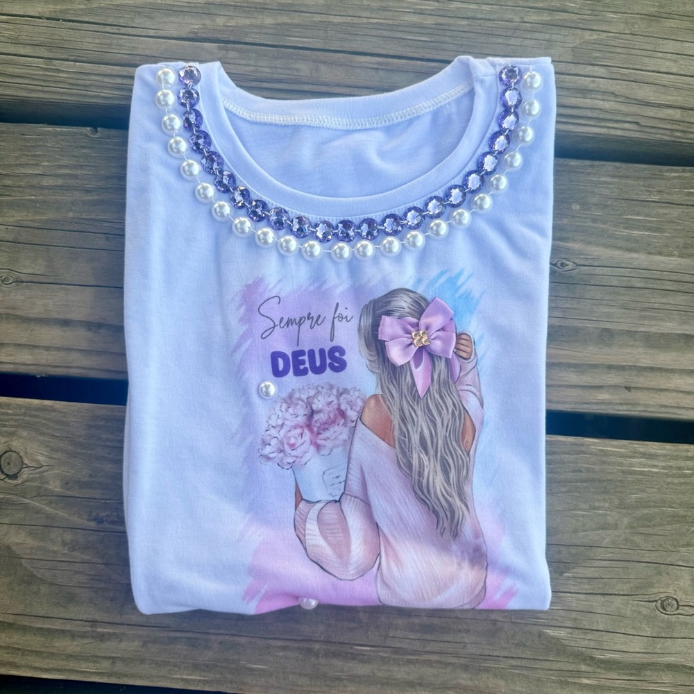 Brand New Purple and Pearls details Brazilian Shirt